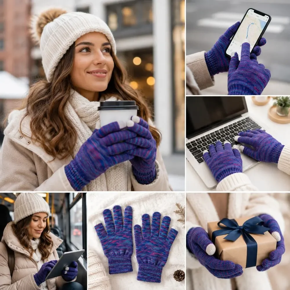 Cindy Claire Touchscreen Knit Gloves (Style 11212)
